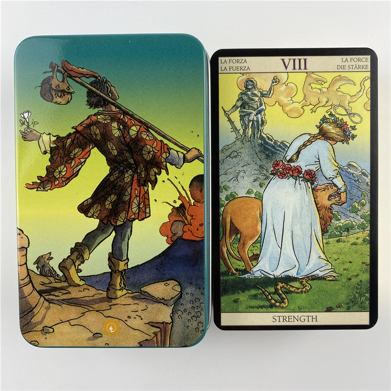 صندوق معدني إصدار مذهب لبطاقات - مراجعة Tarot Cards Deck With Guidebook وسعره